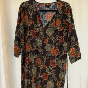 Vintage floral navy tunic dress